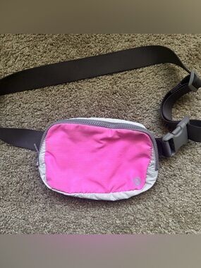 Lululemon Pink and Gray Crossbody Belt Bag